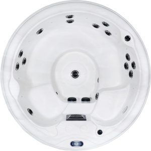 Bianca Holiday 1 round hot tub overhead view showing seating layout and jets