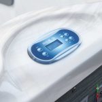 Balboa topside control panel on Cocoa Point hot tub for temperature and jet settings
