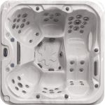 Coral Bay hot tub overhead view showing ergonomic seating layout and jet placement