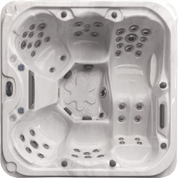 Coral Bay hot tub overhead view showing ergonomic seating layout and jet placement