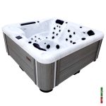 Hawaii Deep Deluxe hot tub showing luxury full-length lounger seat and jets