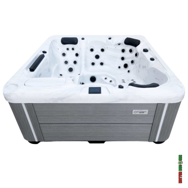 Side view of ergonomic lounger seating in Hawaii Deep Deluxe hot tub