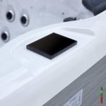 Luxury Balboa touchscreen control panel on Key West Deep Deluxe hot tub