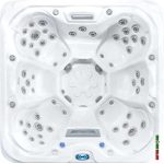 Monteray hot tub overhead view showing seating layout and hydrotherapy jets