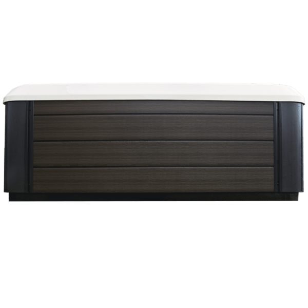 Capri hot tub cabinet with modern dark wood side panels