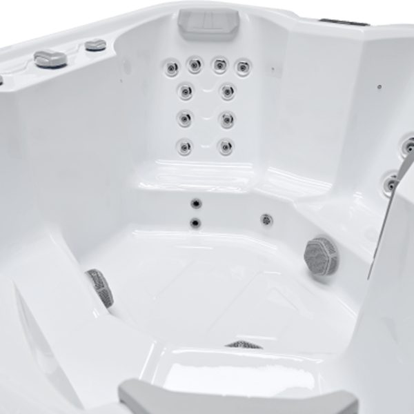 apri hot tub internal view showing massage jets and seating layout
