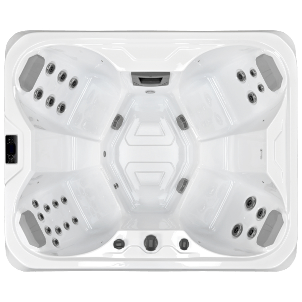 The Capri Hot Tub. Overhead photo of the seating arrangement.