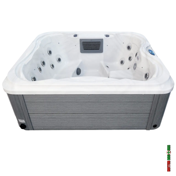 Clearwater Deluxe hot tub side view showing ergonomic seating and massage jets