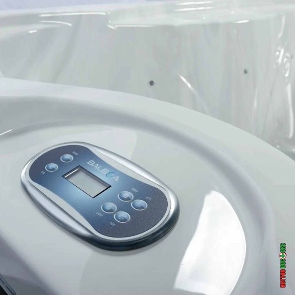 Key West hot tub topside control panel and internal spa seating