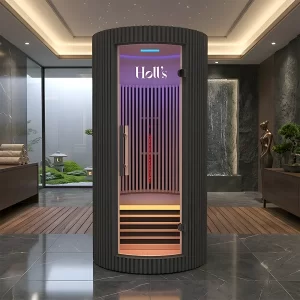 Holl’s Moon 1 Person Infrared Sauna – Black Wood